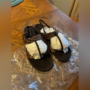 Leopard Print Sandals - Black and Brown new